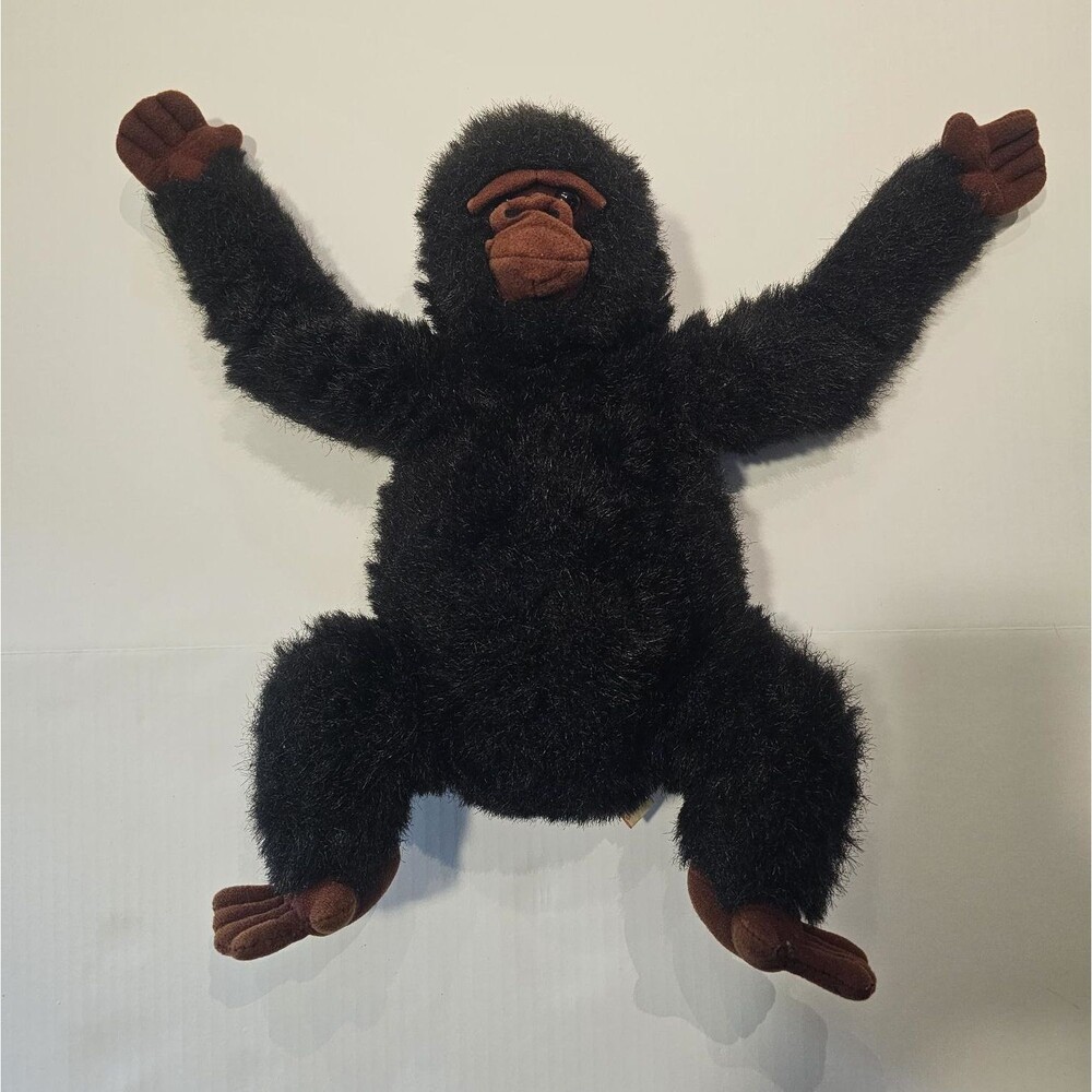 Vintage 1988 Dakin Playthings Gorilla Plush Black Ape Monkey Korea 18" Toy